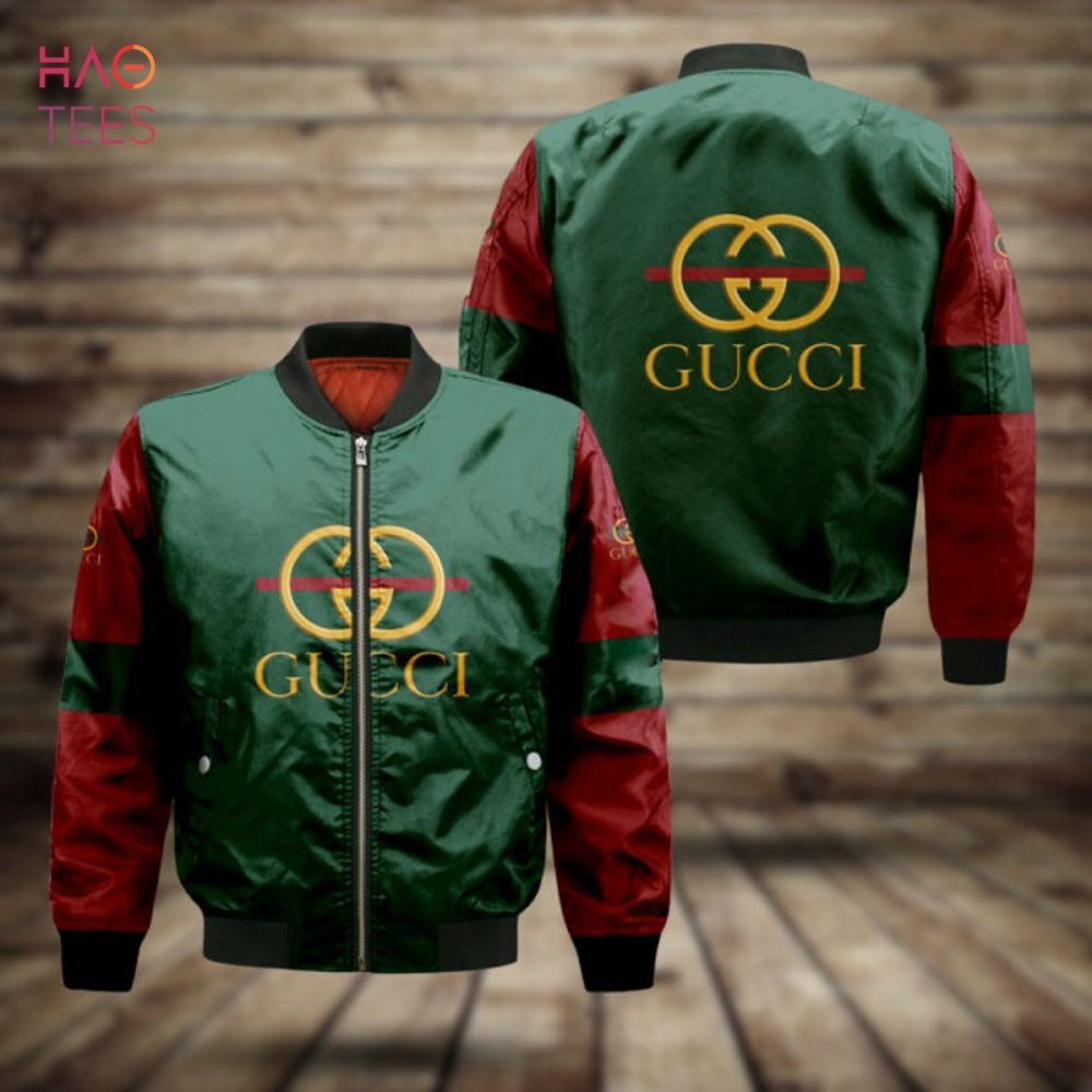 Best Gucci Luxury Brand Red Mix Green Bomber Jacket Limited Edition