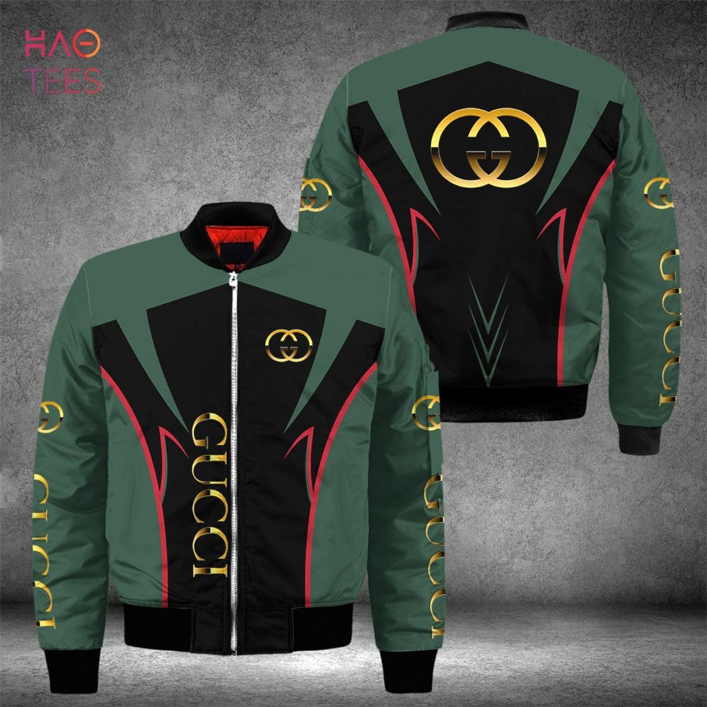 The Best Gucci Luxury Brand Green Mix Black Bomber Jacket Limited Edition