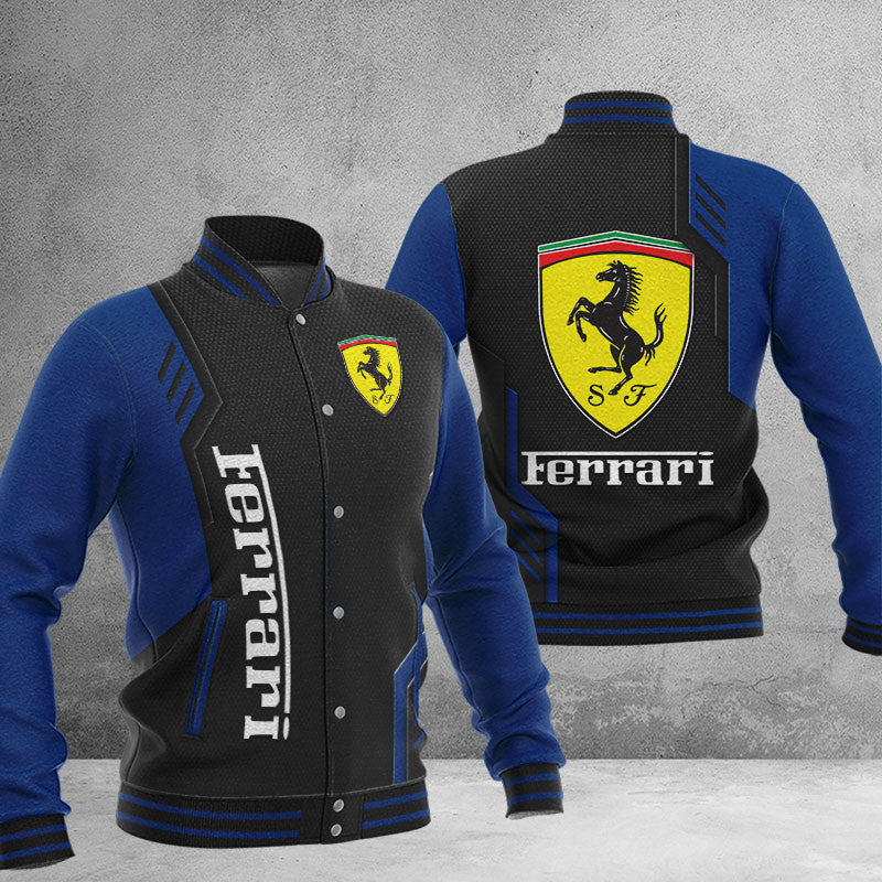 Ferrari Dmhj0689 Baseball Jacket Logo Baseball Varsity Jacket