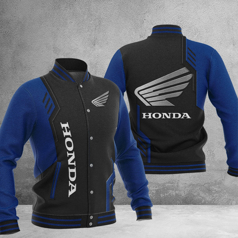 Honda Dmhj0758 Baseball Jacket Logo Baseball Varsity Jacket
