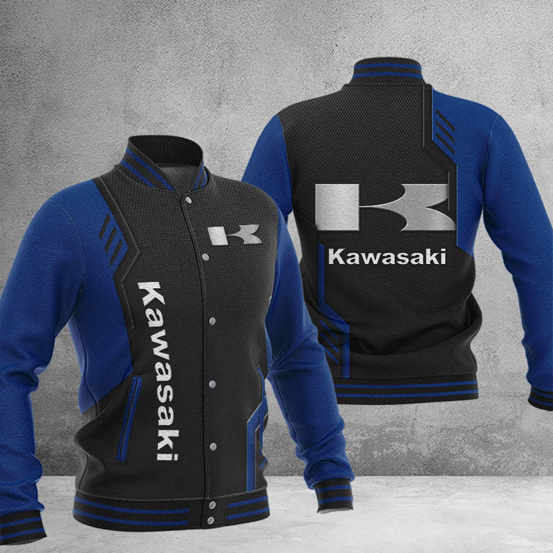 Kawasaki Dmhj0762 Baseball Jacket Logo Baseball Varsity Jacket