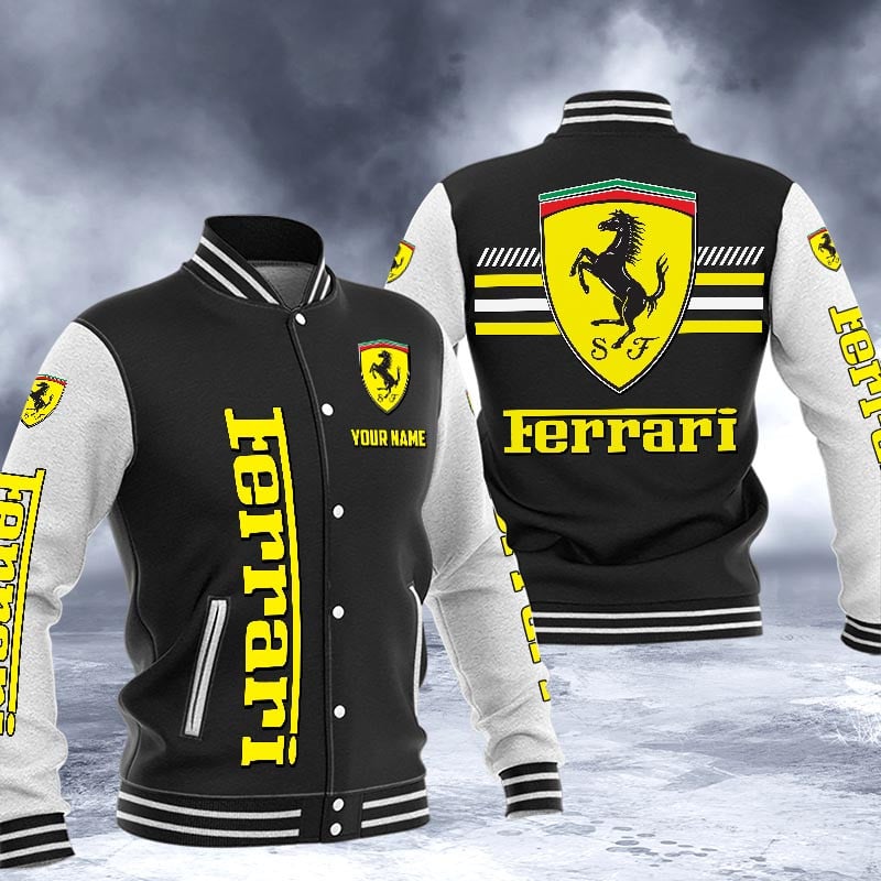 Ferrari Dmhj1511 Logo Baseball Varsity Jacket