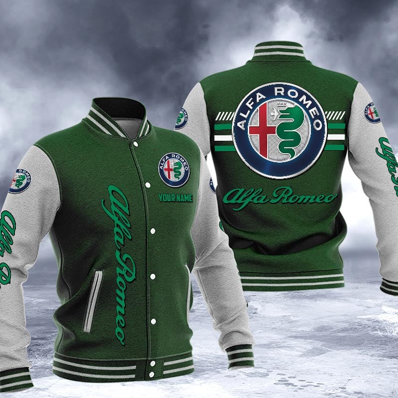 Alfa Romeo Dmhj1492 Logo Baseball Varsity Jacket