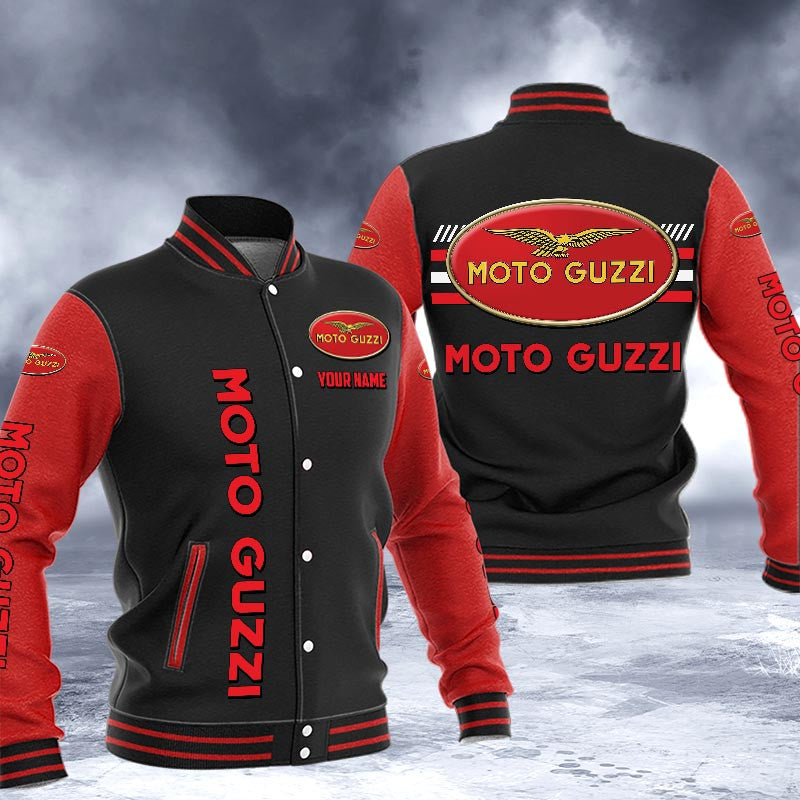Moto-Guzzi Dmhj1594 Logo Baseball Varsity Jacket