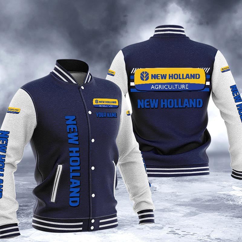 New Holland Dmhj1638 Logo Baseball Varsity Jacket