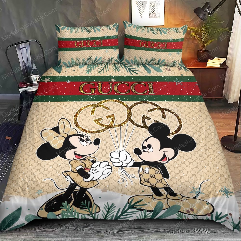 Gucci Couple Disney Mickey Christmas Bedding Sets