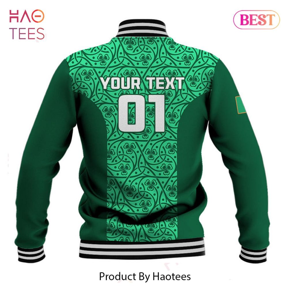 Ireland Rugby Varsity Jacket - Stylish Green Athletic Bomber For Fans