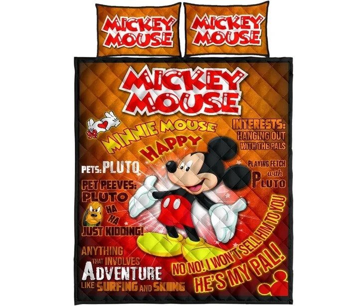 Cozy Disney Mickey Mouse Adventure Bedding Set - Twin/Queen Size For Kids &amp; Fans