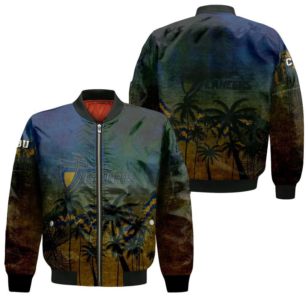 California Baptist Lancers Bomber Jacket 3D Printed Coconut Tree Tropical Grunge