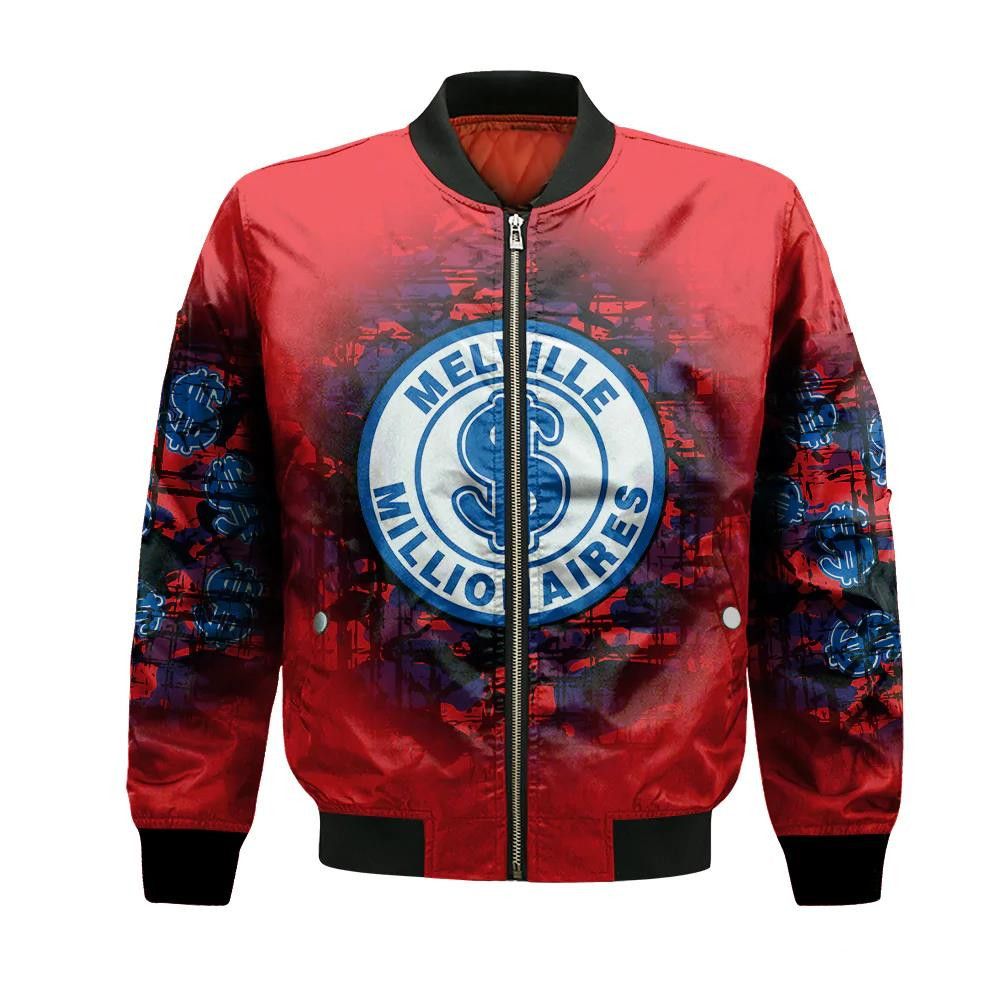 Melville Millionaires Bomber Jacket 3D Printed Camouflage Vintage