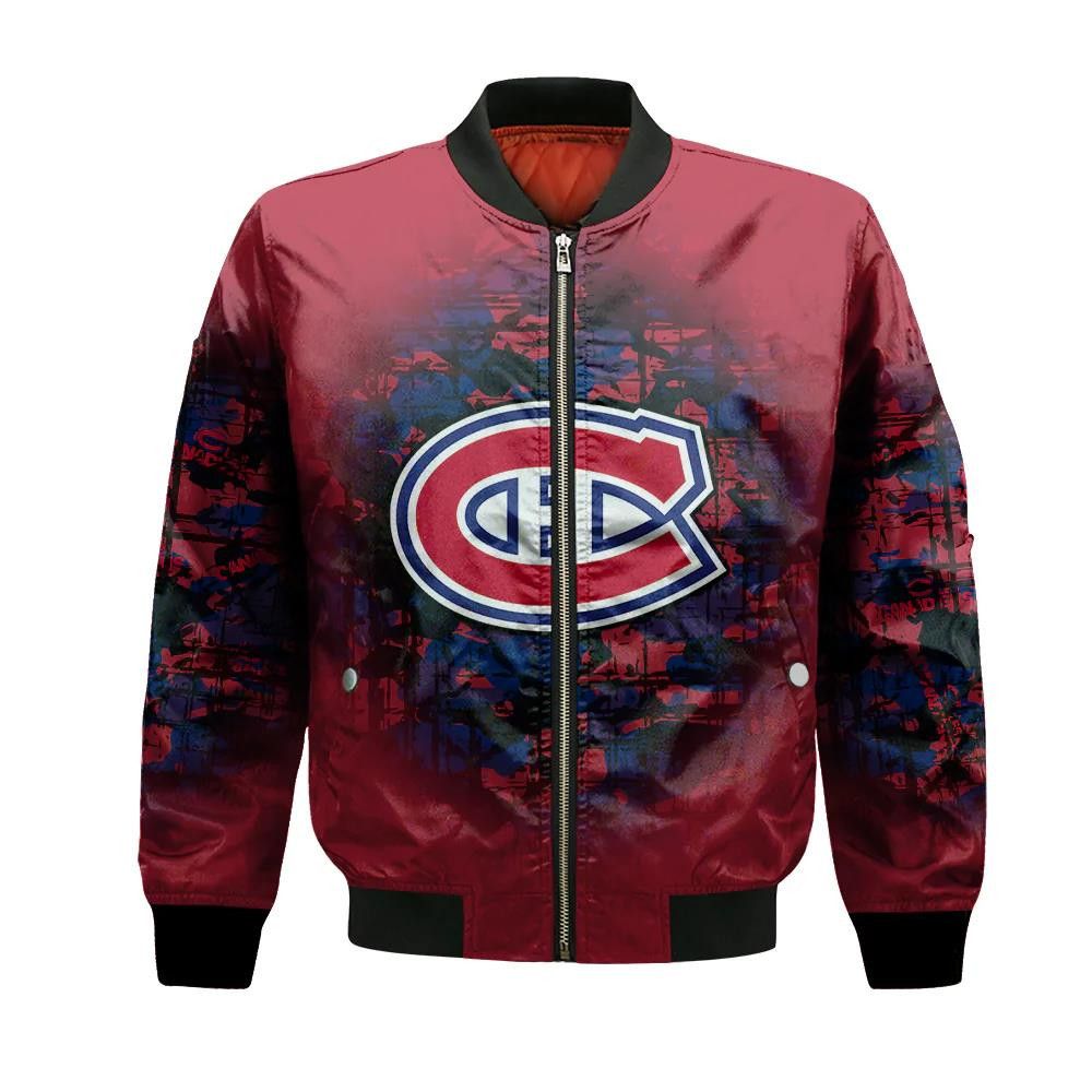 Montreal Canadiens Bomber Jacket 3D Printed Camouflage Vintage