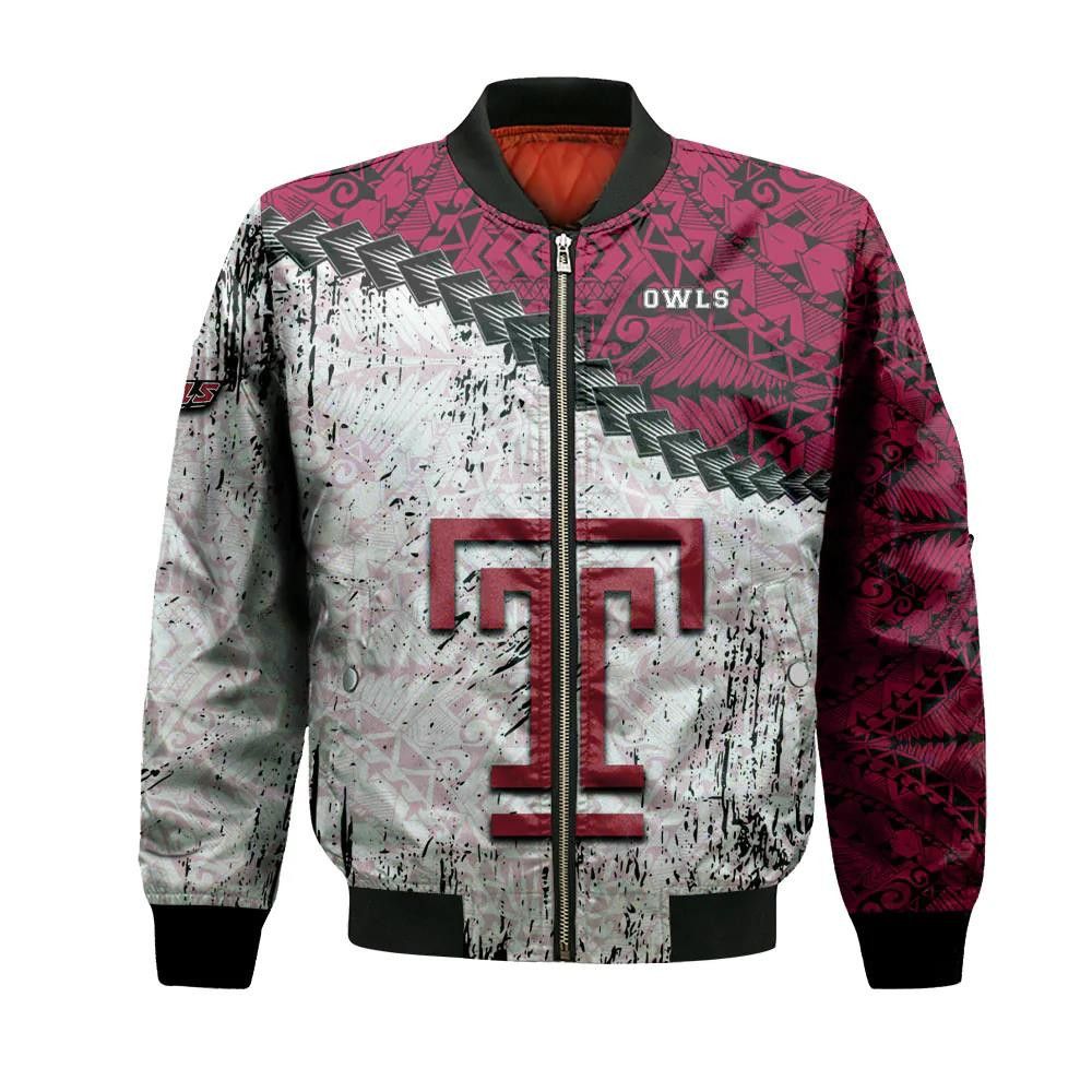 Temple Owls Bomber Jacket 3D Printed Grunge Polynesian Tattoo