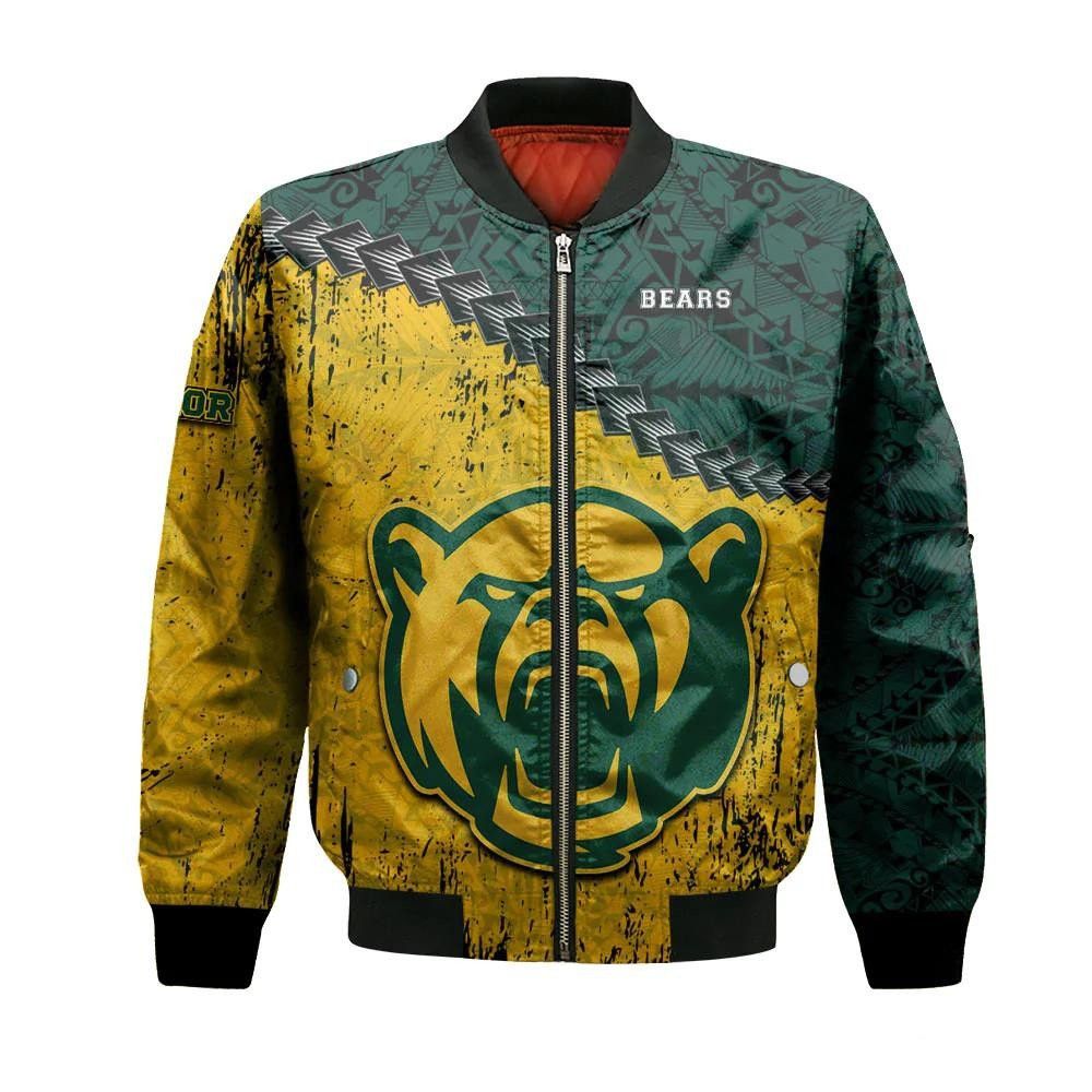 Baylor Bears Bomber Jacket 3D Printed Grunge Polynesian Tattoo
