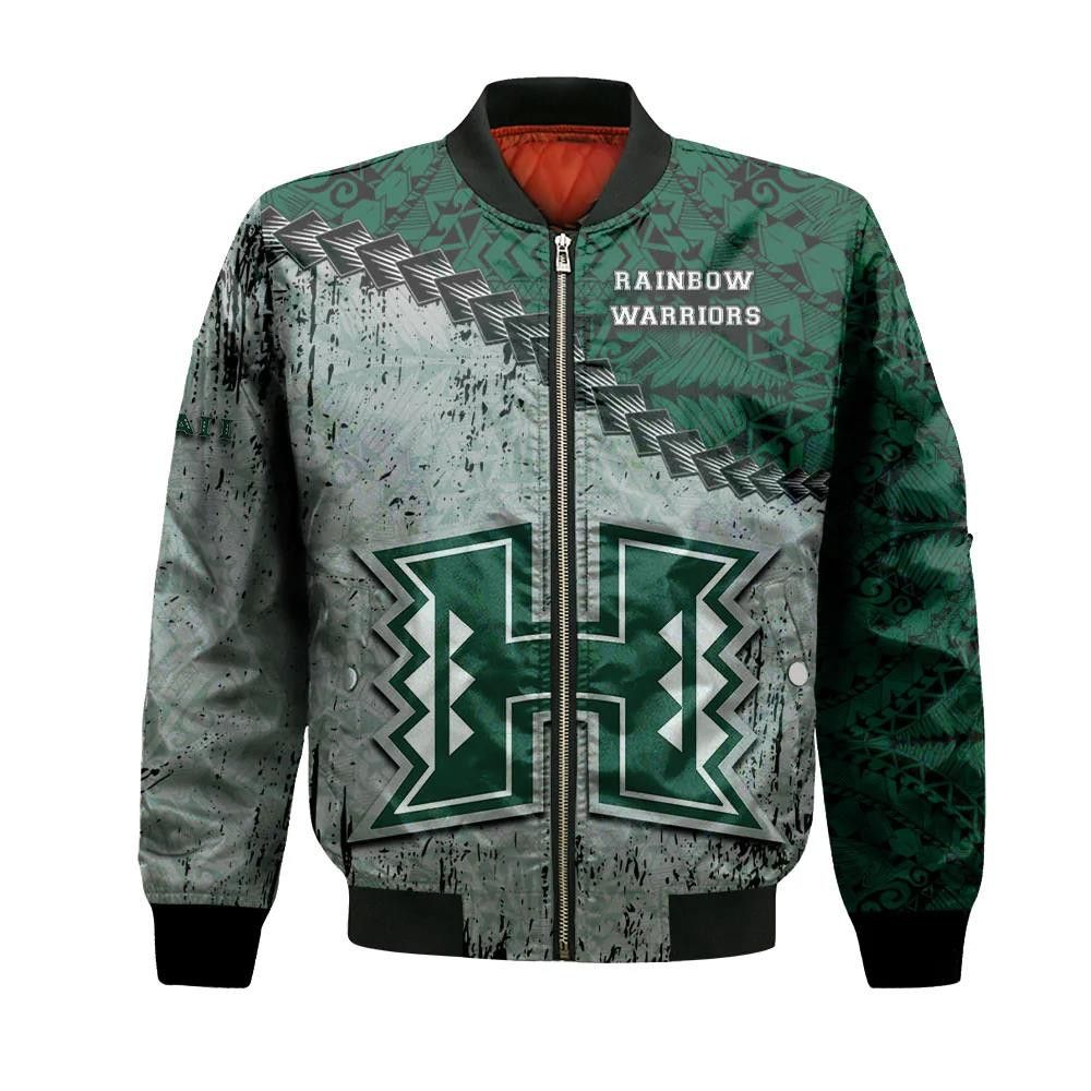Hawaii Rainbow Warriors Bomber Jacket 3D Printed Grunge Polynesian Tattoo