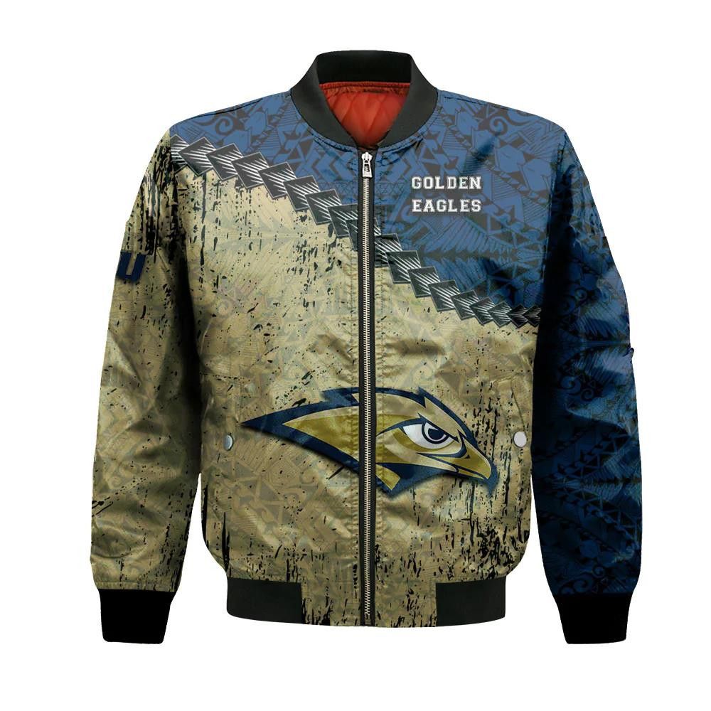 Oral Roberts Golden Eagles Bomber Jacket 3D Printed Grunge Polynesian Tattoo