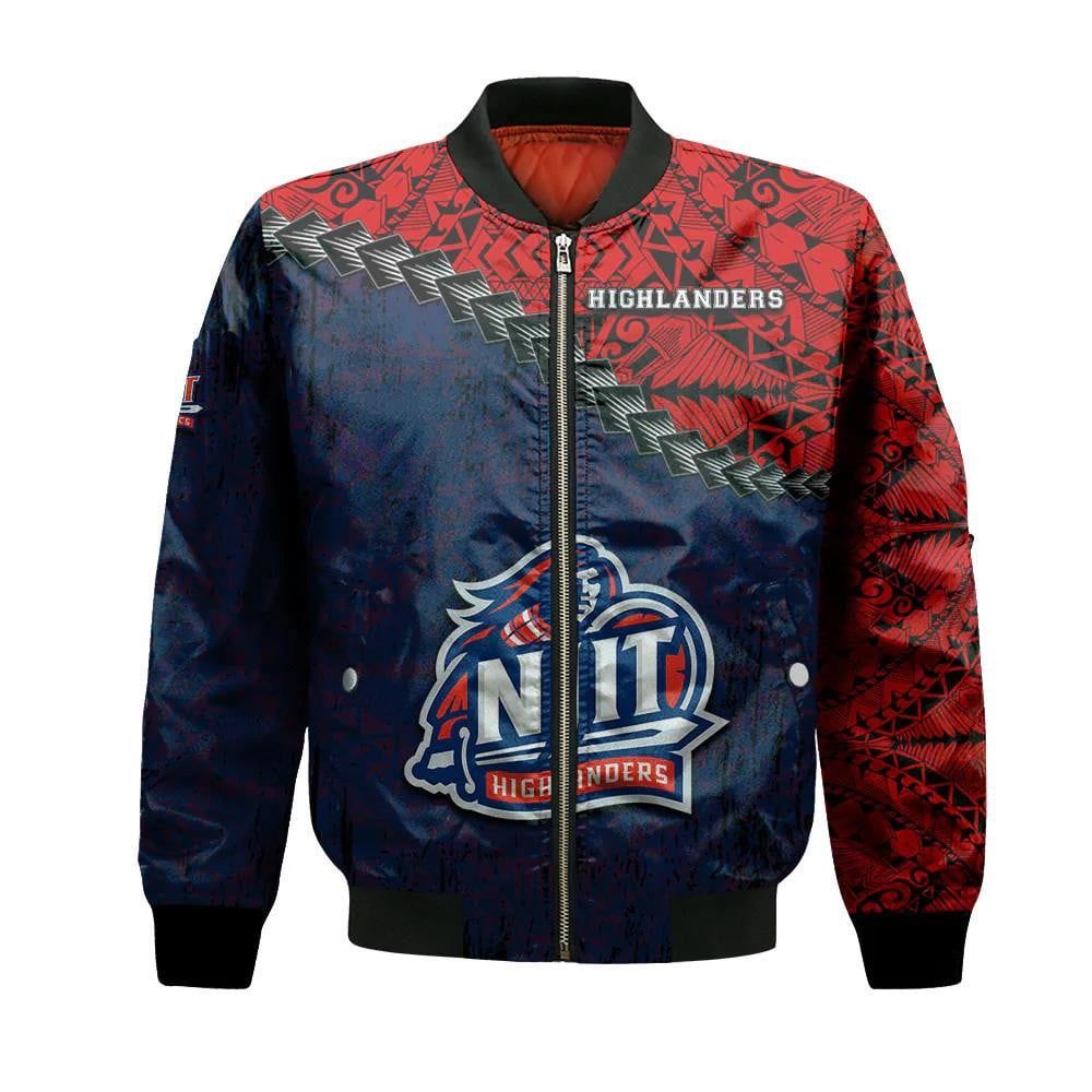 Njit Highlanders Bomber Jacket 3D Printed Grunge Polynesian Tattoo