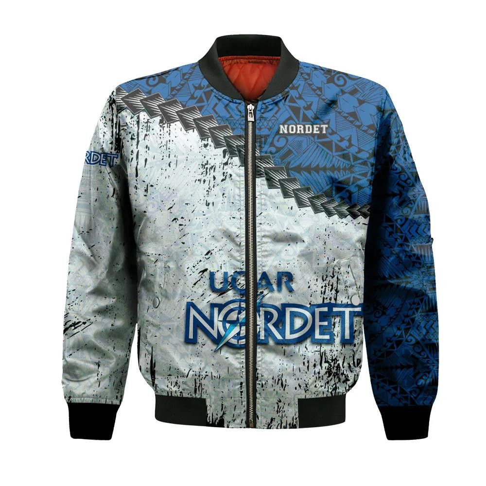 Uqar Nordet Bomber Jacket 3D Printed Grunge Polynesian Tattoo