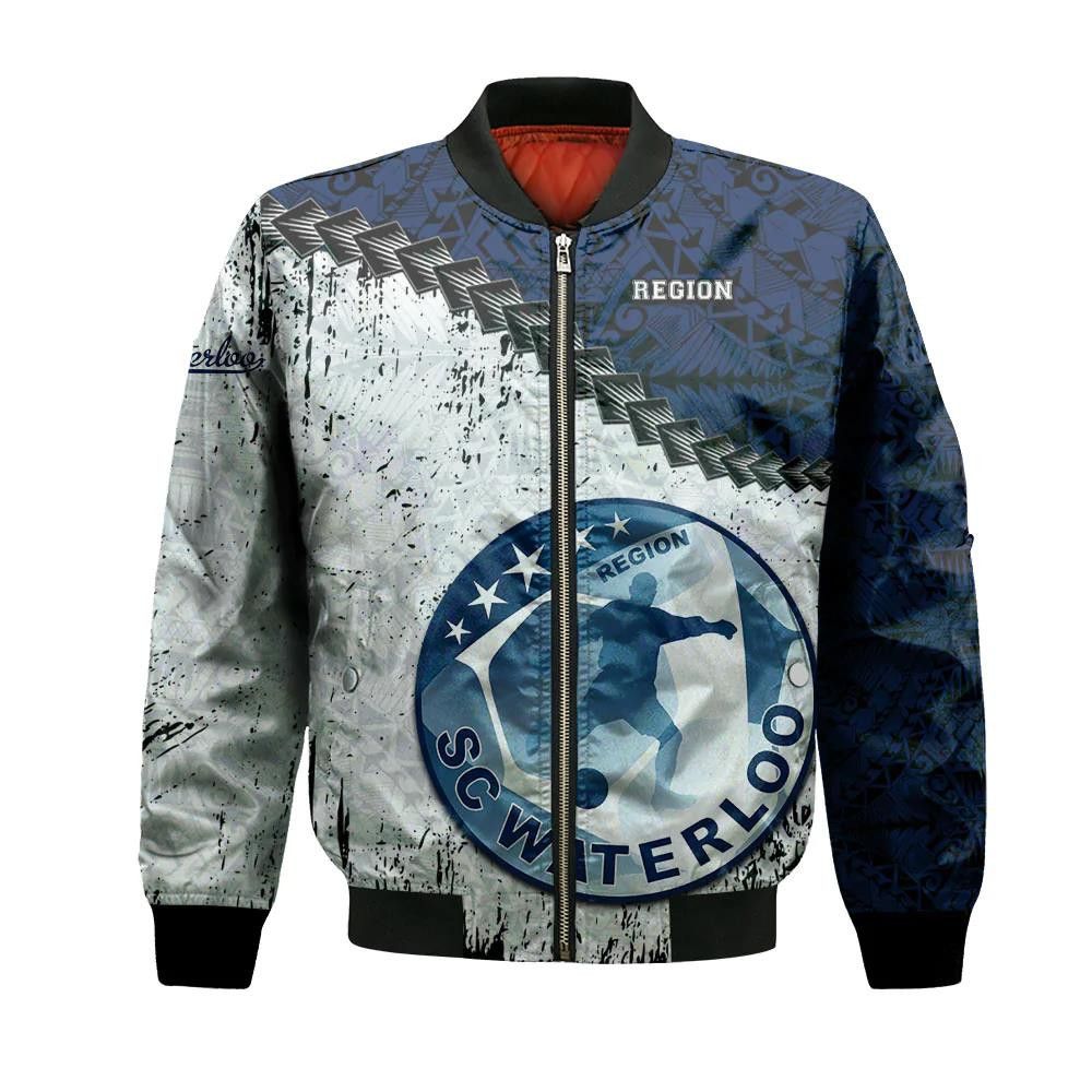 Sc Waterloo Region Bomber Jacket 3D Printed Grunge Polynesian Tattoo