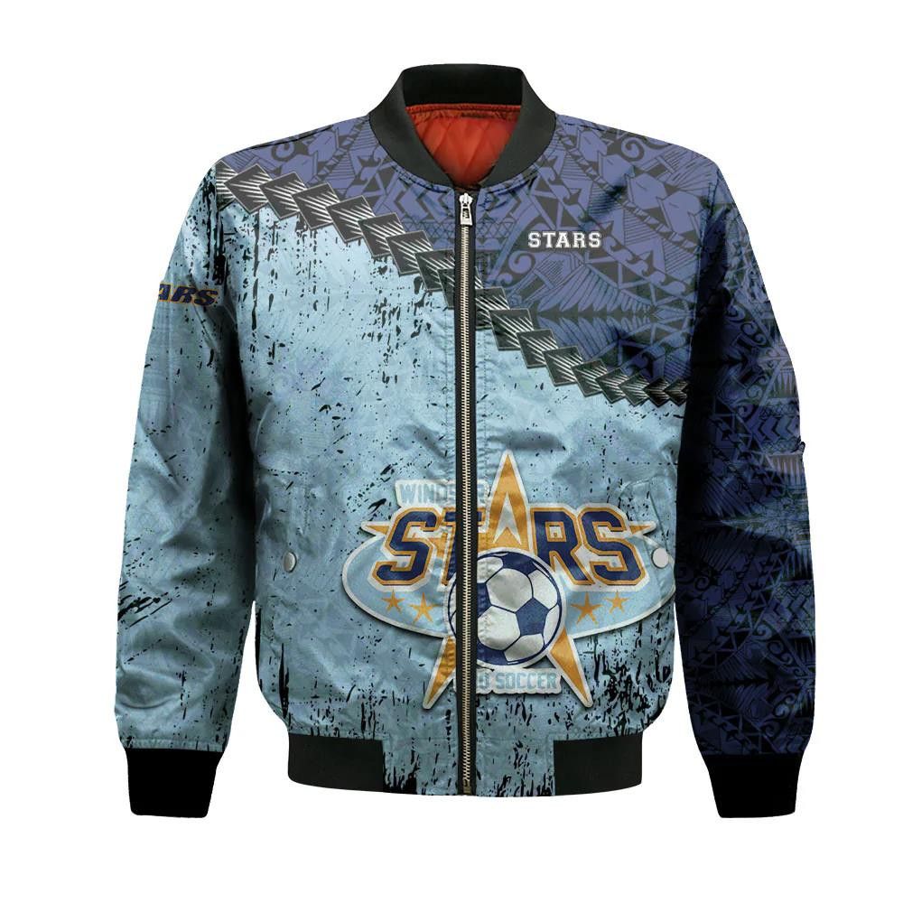 Windsor Stars Bomber Jacket 3D Printed Grunge Polynesian Tattoo
