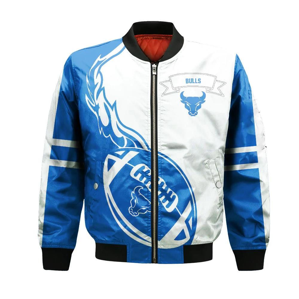 Buffalo Bulls Bomber Jacket 3D Printed Flame Ball Pattern