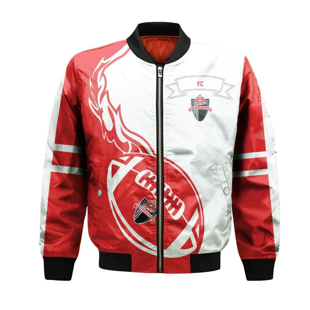 Kingston Fc Bomber Jacket 3D Printed Flame Ball Pattern