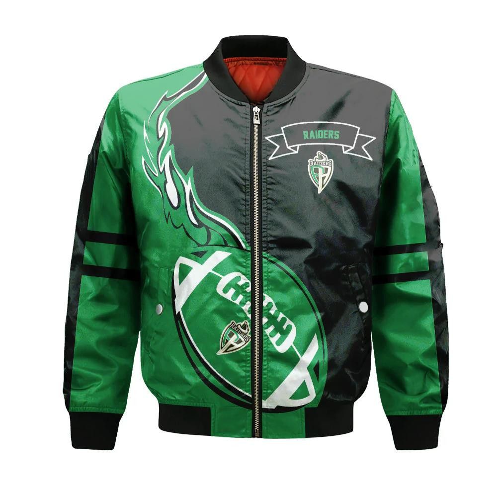 Prince Albert Raiders Bomber Jacket 3D Printed Flame Ball Pattern