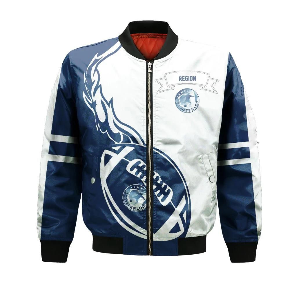 Sc Waterloo Region Bomber Jacket 3D Printed Flame Ball Pattern