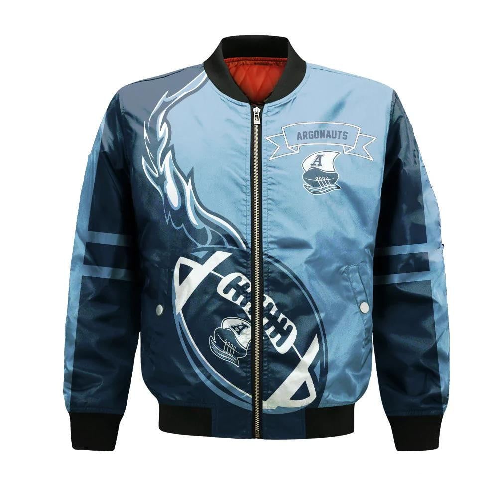 Toronto Argonauts Bomber Jacket 3D Printed Flame Ball Pattern
