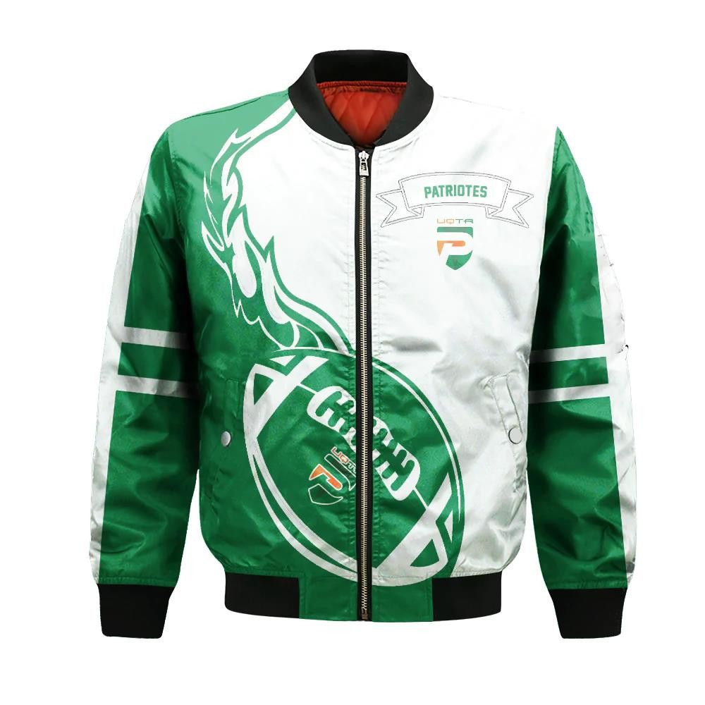 Uqtr Patriotes Bomber Jacket 3D Printed Flame Ball Pattern