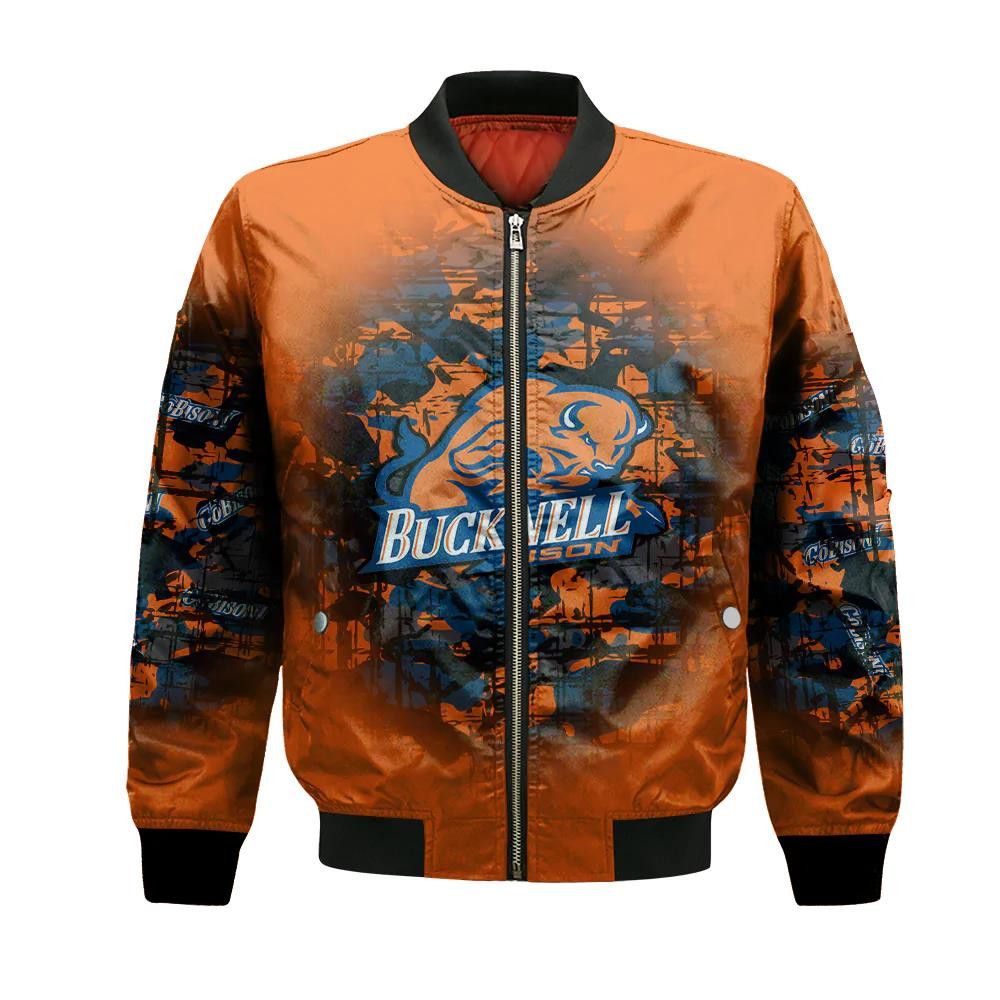 Bucknell Bison Bomber Jacket 3D Printed Camouflage Vintage
