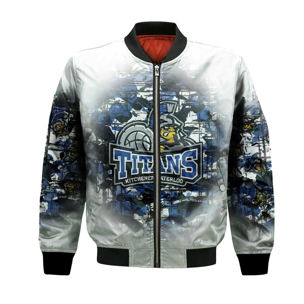 Kitchener-Waterloo Titans Bomber Jacket 3D Printed Camouflage Vintage