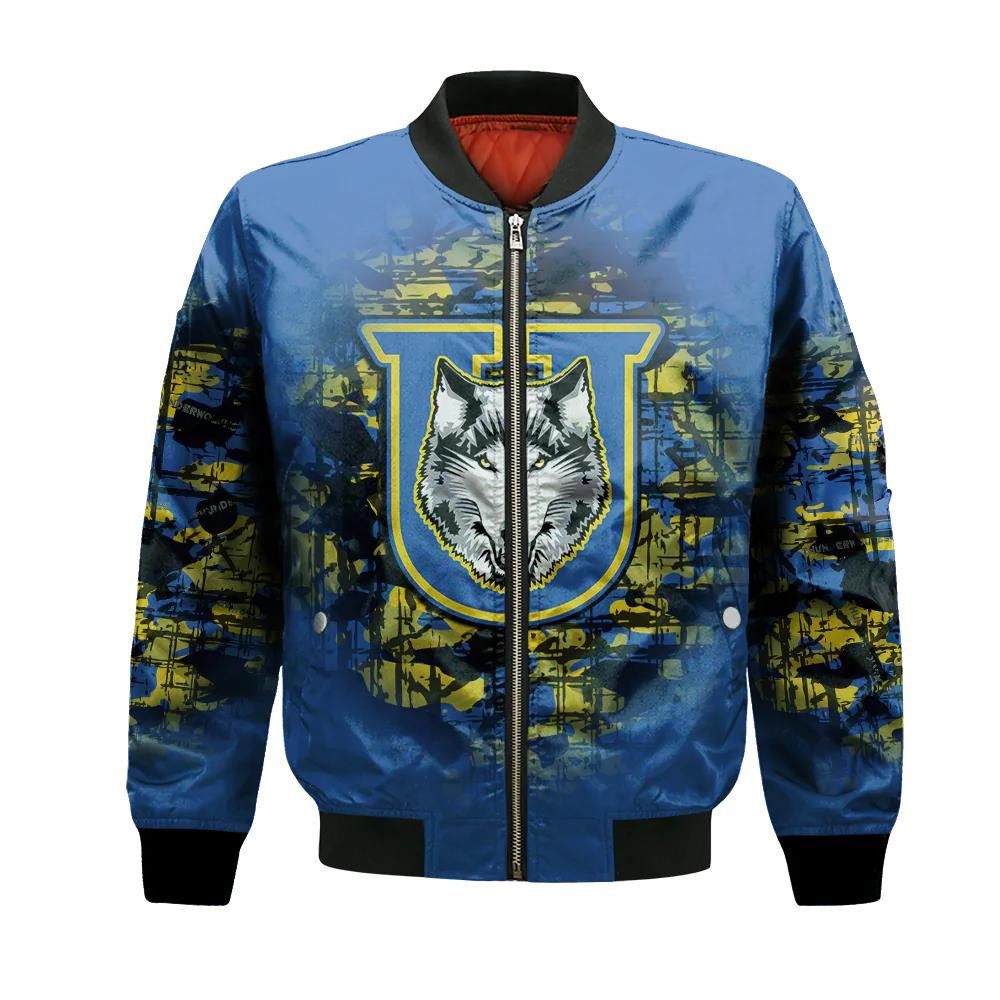 Lakehead Thunderwolves Bomber Jacket 3D Printed Camouflage Vintage
