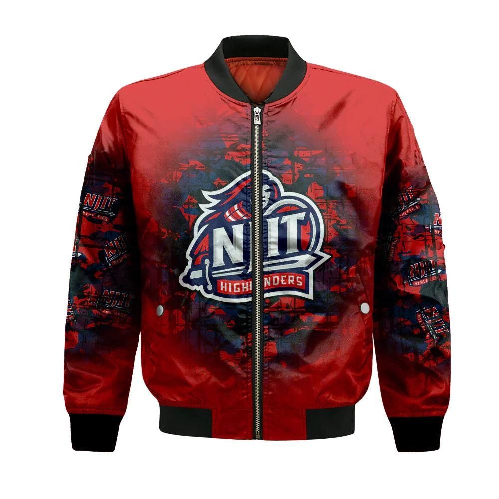Njit Highlanders Bomber Jacket 3D Printed Camouflage Vintage