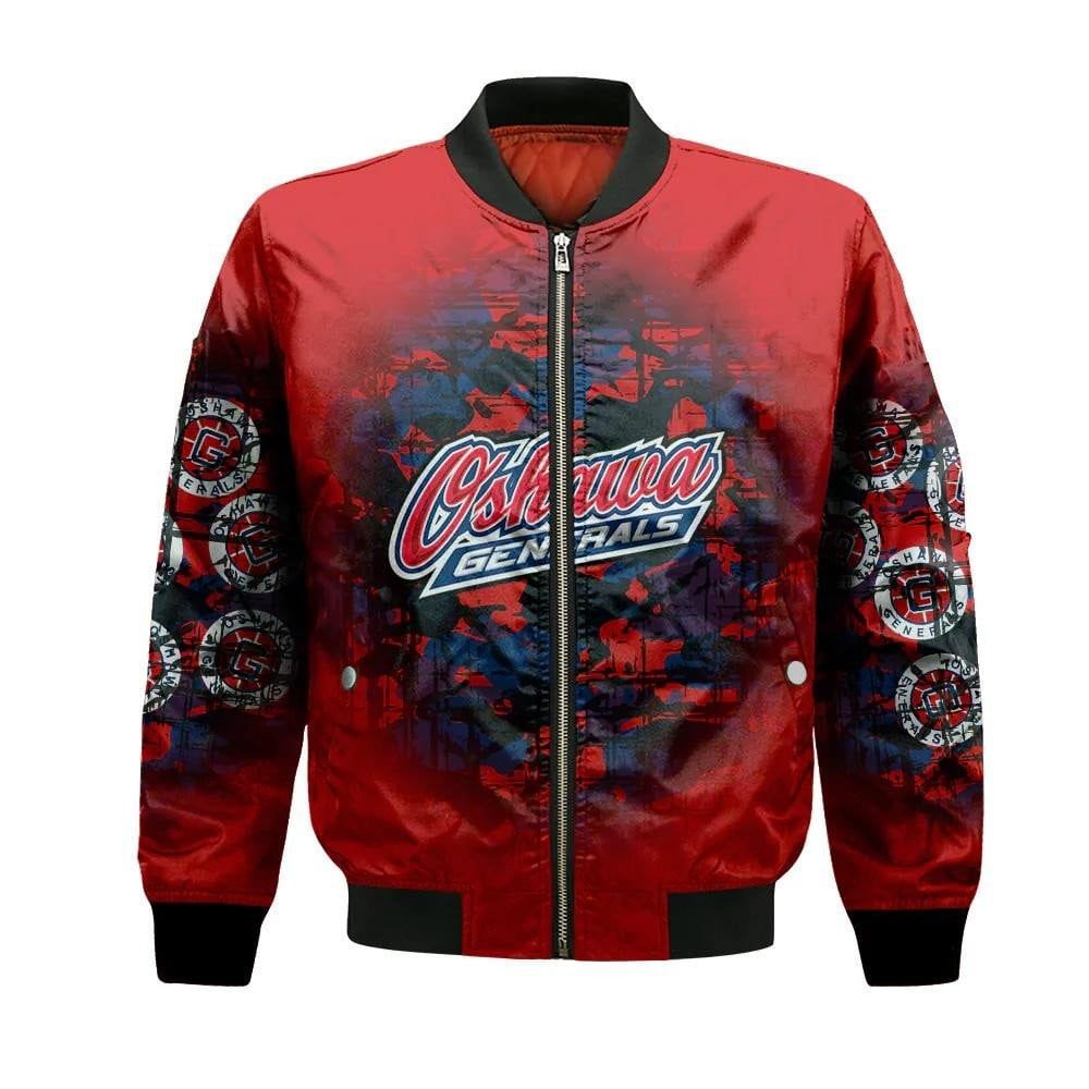 Oshawa Generals Bomber Jacket 3D Printed Camouflage Vintage
