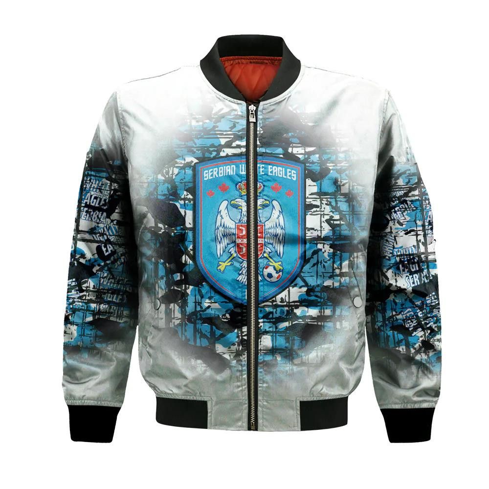 Serbian White Eagles Fc Bomber Jacket 3D Printed Camouflage Vintage