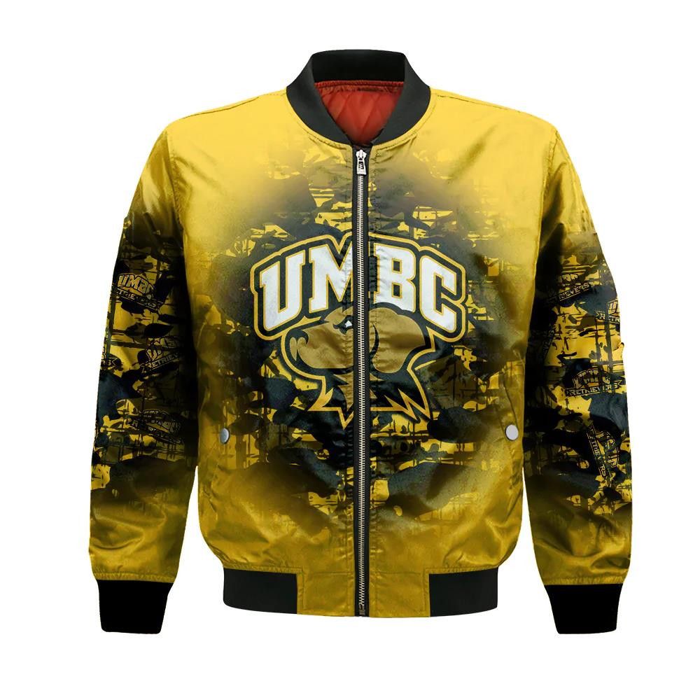 Umbc Retrievers Bomber Jacket 3D Printed Camouflage Vintage