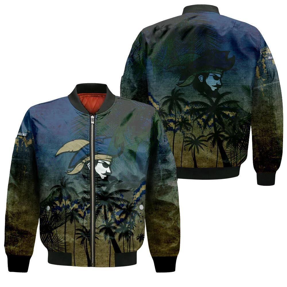 Charleston Southern Buccaneers Bomber Jacket 3D Printed Coconut Tree Tropical Grunge