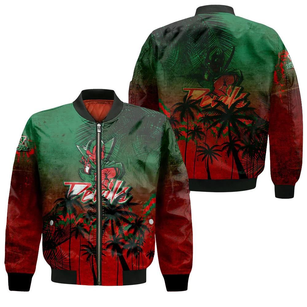 Mississippi Valley State Delta Devils Bomber Jacket 3D Printed Coconut Tree Tropical Grunge