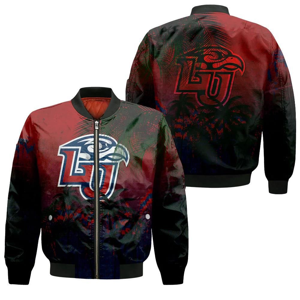 Liberty Flames Bomber Jacket 3D Printed Coconut Tree Tropical Grunge