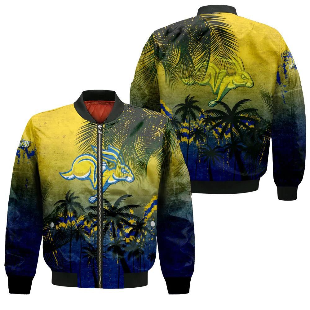 South Dakota State Jackrabbits Bomber Jacket 3D Printed Coconut Tree Tropical Grunge