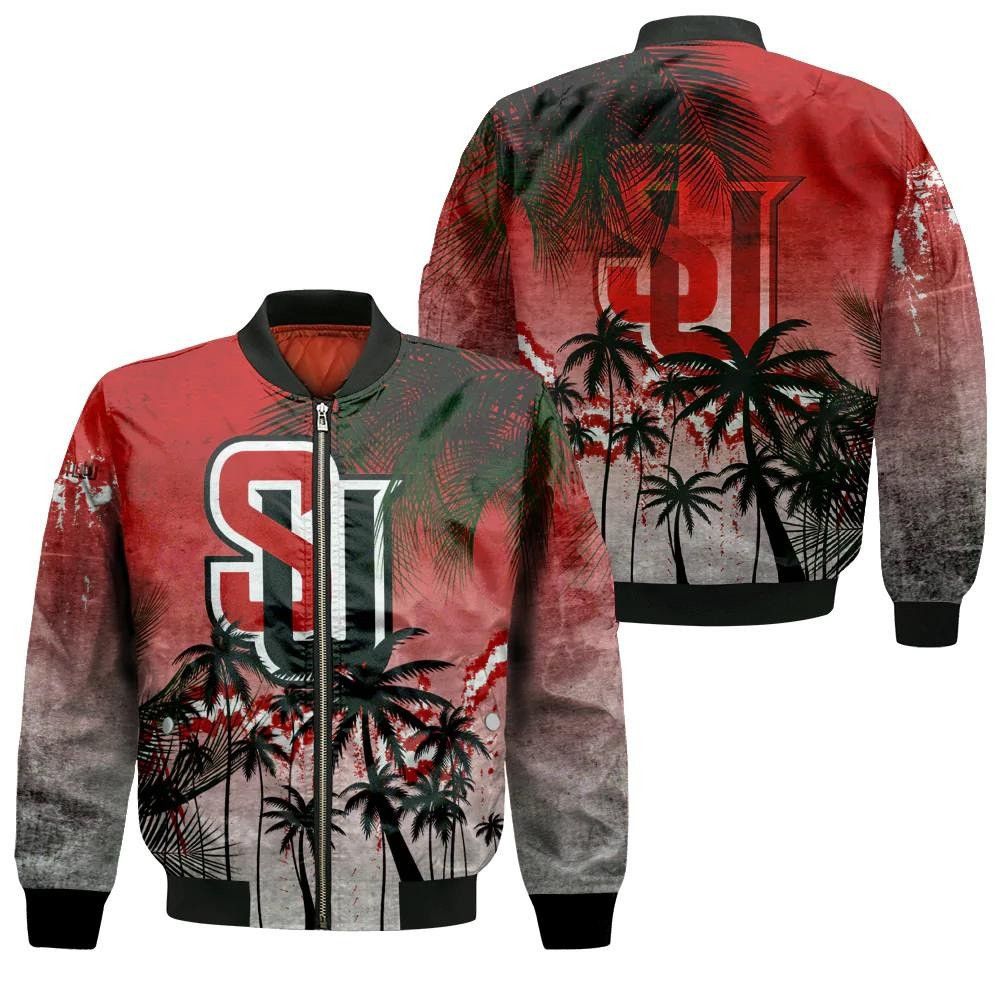 Seattle Redhawks Bomber Jacket 3D Printed Coconut Tree Tropical Grunge