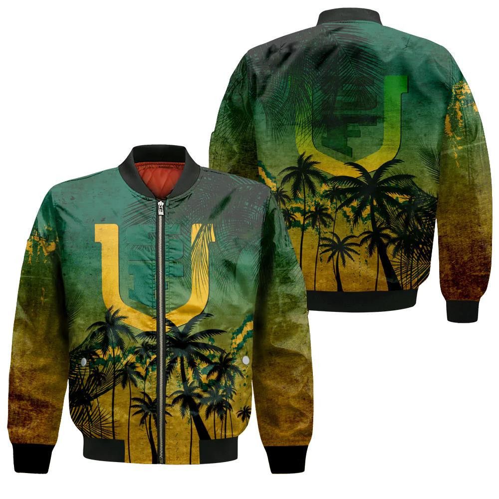 San Francisco Dons Bomber Jacket 3D Printed Coconut Tree Tropical Grunge