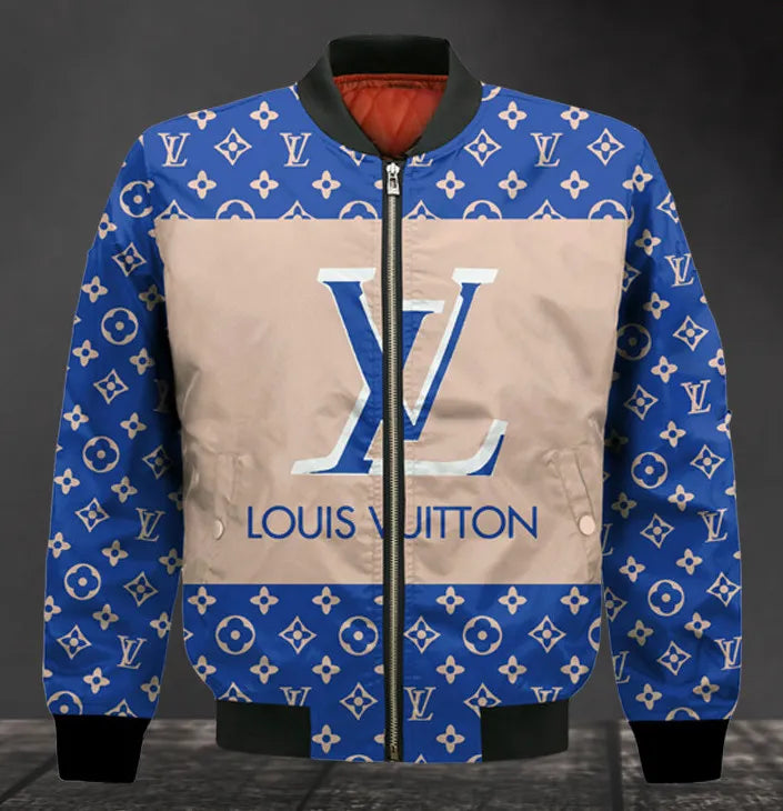 Louis Vuitton Blue Fashion Luxury Brand Bomber Jacket For Men Women
