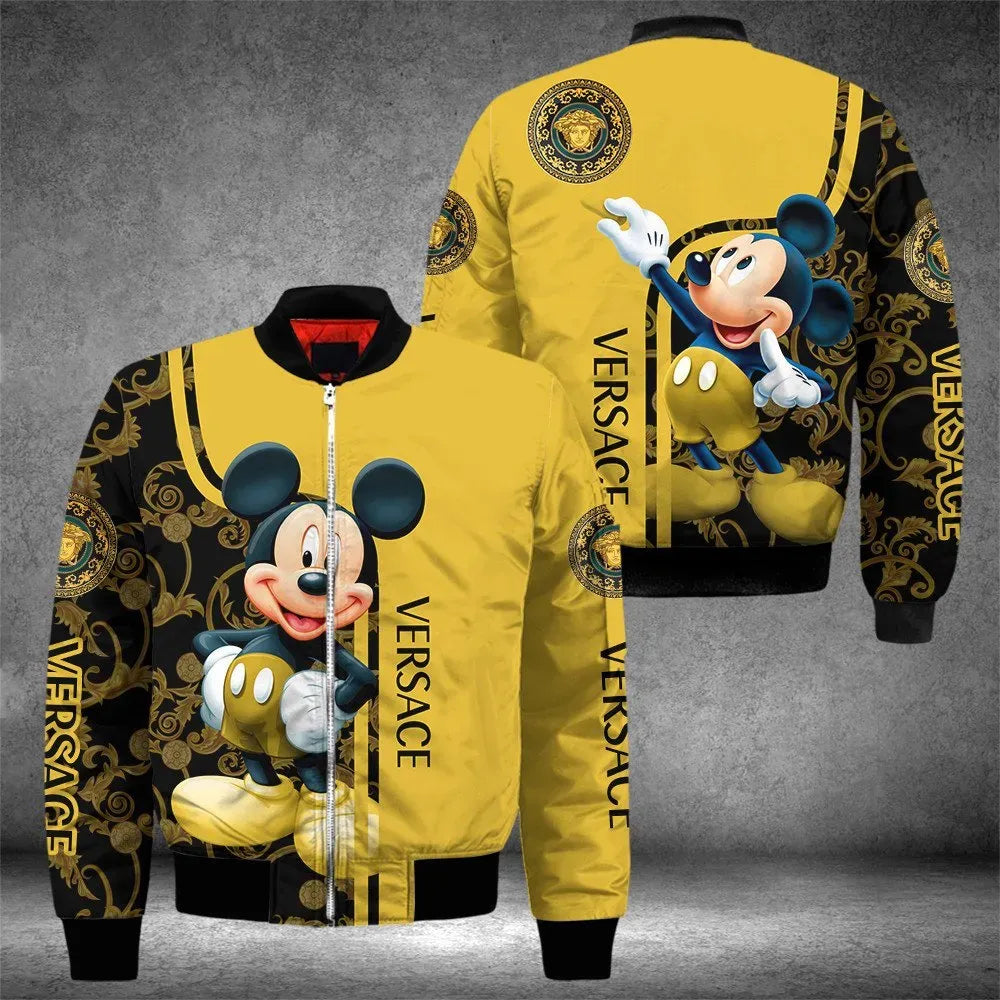 Versace Mickey Teaching Luxury Brand Premium Bomber Jacket Outfit For Men Women
