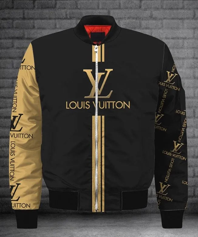 Louis Vuitton Black Yellow Fashion Luxury Brand Bomber Jacket For Men Women