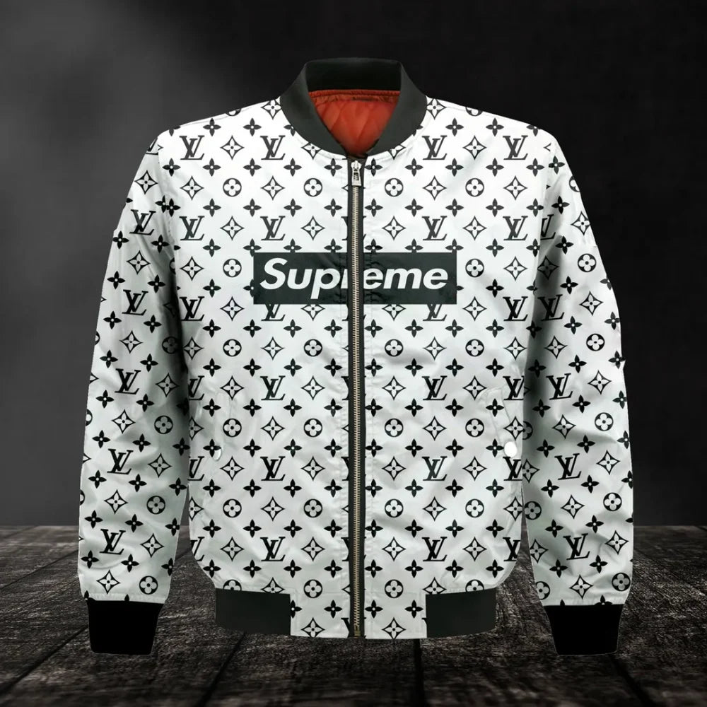 Louis Vuitton Supreme Logo Luxury Brand Premium Bomber Jacket For Men Women