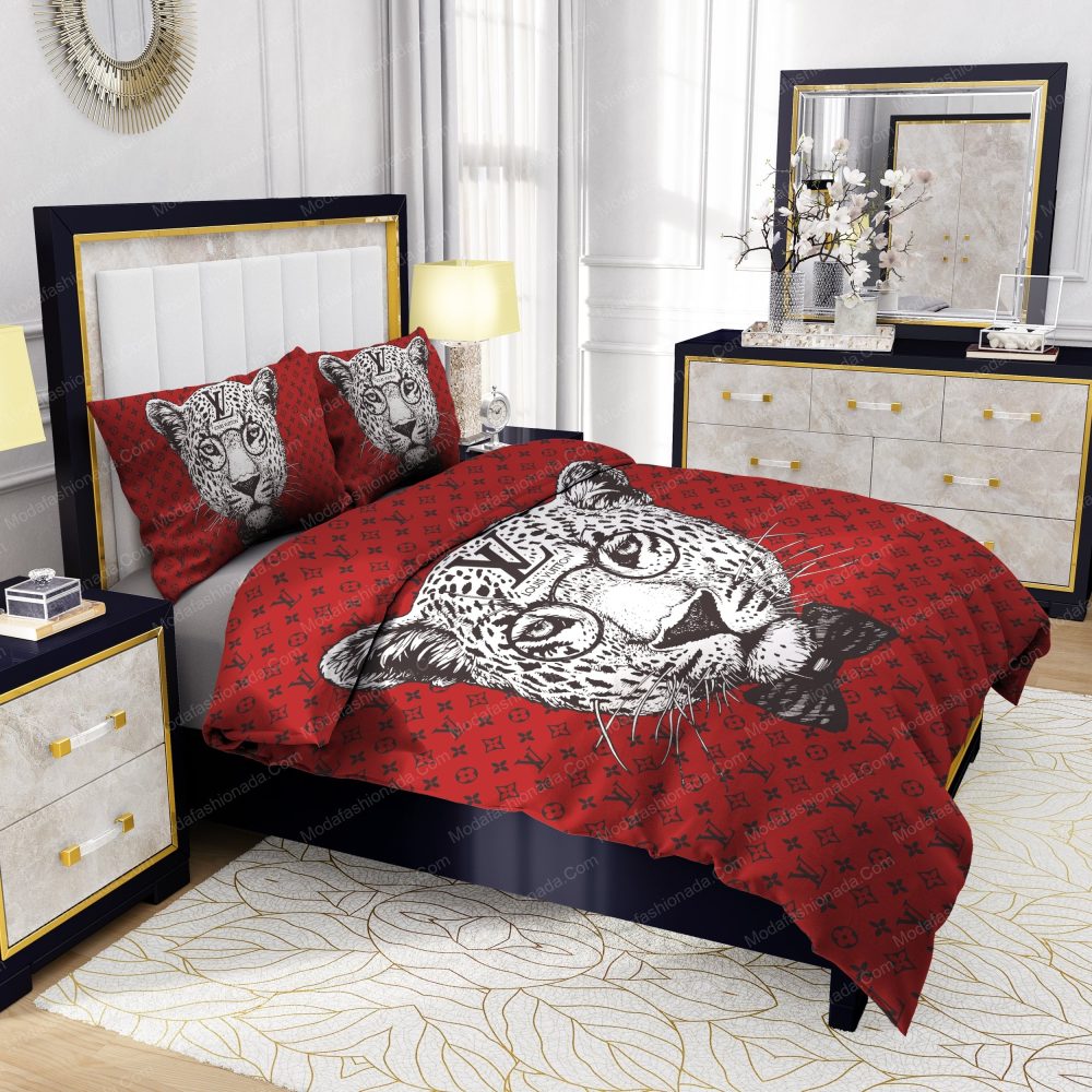 Leopard Head Louis Vuitton Bedding Sets