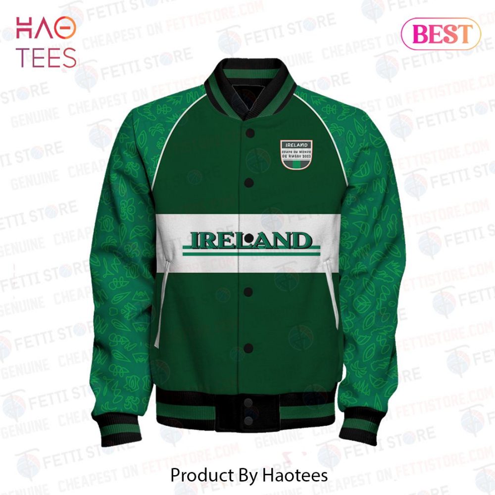 Ireland Rugby 2023 Green Varsity Jacket - Stylish &amp; Comfortable Sportswear By Haotees