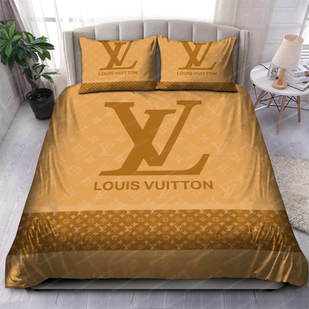 Brown Lv Logo Luxury Bedding Sets