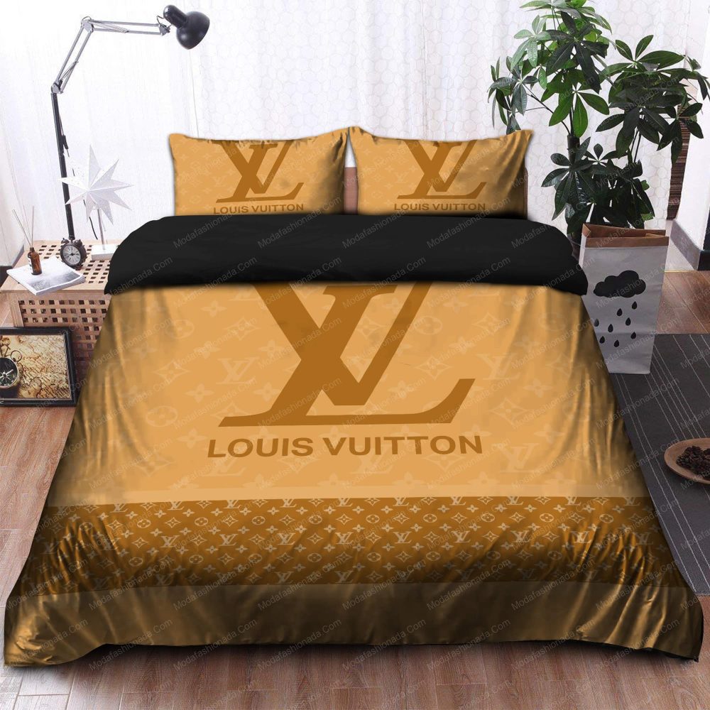 Brown Lv Logo Luxury Bedding Sets